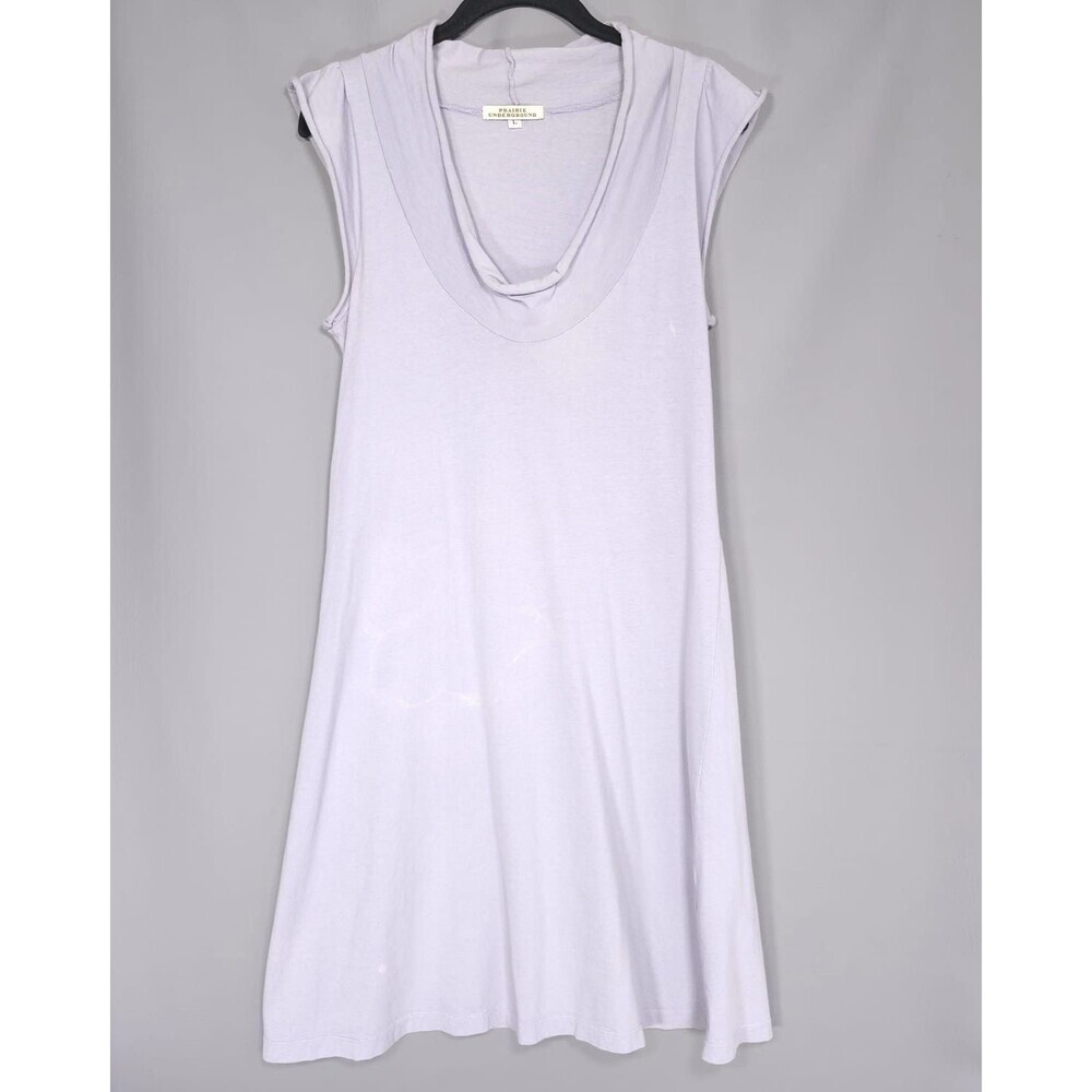 PRAIRIE UNDERGROUND Shift Dress LARGE Women’s 100% ORGANIC COTTON Lilac Purple